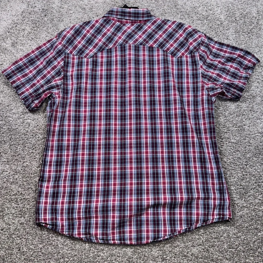 Levi's Modern Western Shirt Mens Plaid Short Sleeve Red XL EXCELLENT